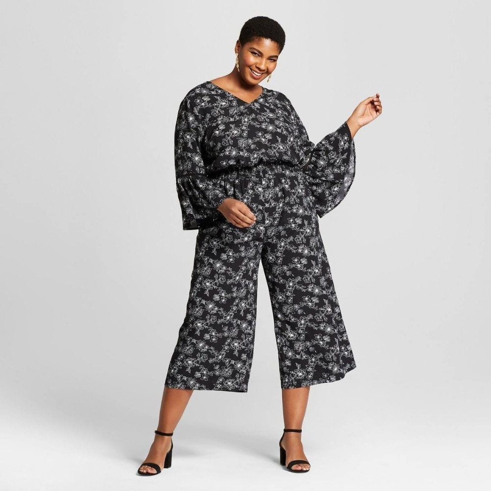 Ava & Viv Cropped Wide Leg Jumpsuit